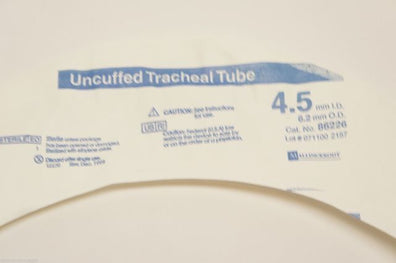 86226 ~ Mallinckrodt Uncuffed Trach Tube 4.5mm I.D. ~ Lot of 5